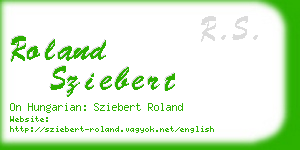 roland sziebert business card